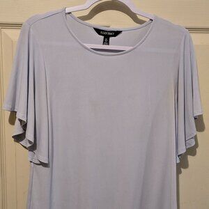 Ellen Tracy Blouse - Baby Blue Flutter Sleeve - Size Large